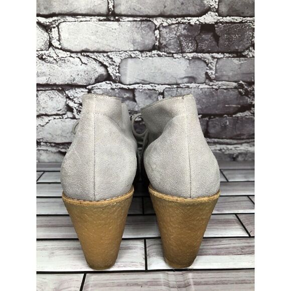 Cole Haan Halley Gray Suede Lace Up Crepe Wedge Booties Women’s Sz 8.5B US/39EU - Picture 7 of 16